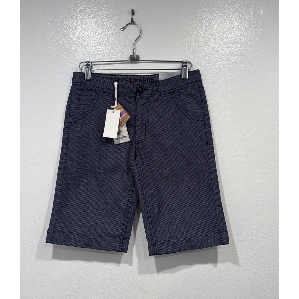 Dodipetto Kids Cuffed Shorts Blue Striped Size 10 140 Nautical Adjustable Waist